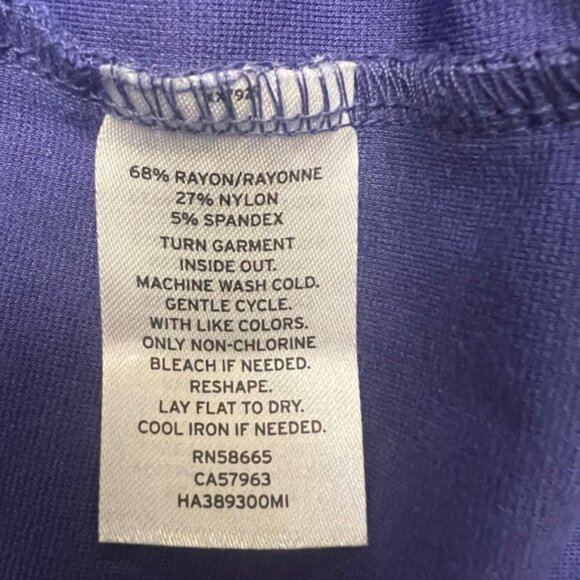 Halogen V neck 3/4 sleeve purple - size M - 100% rayon - Picture 6 of 7